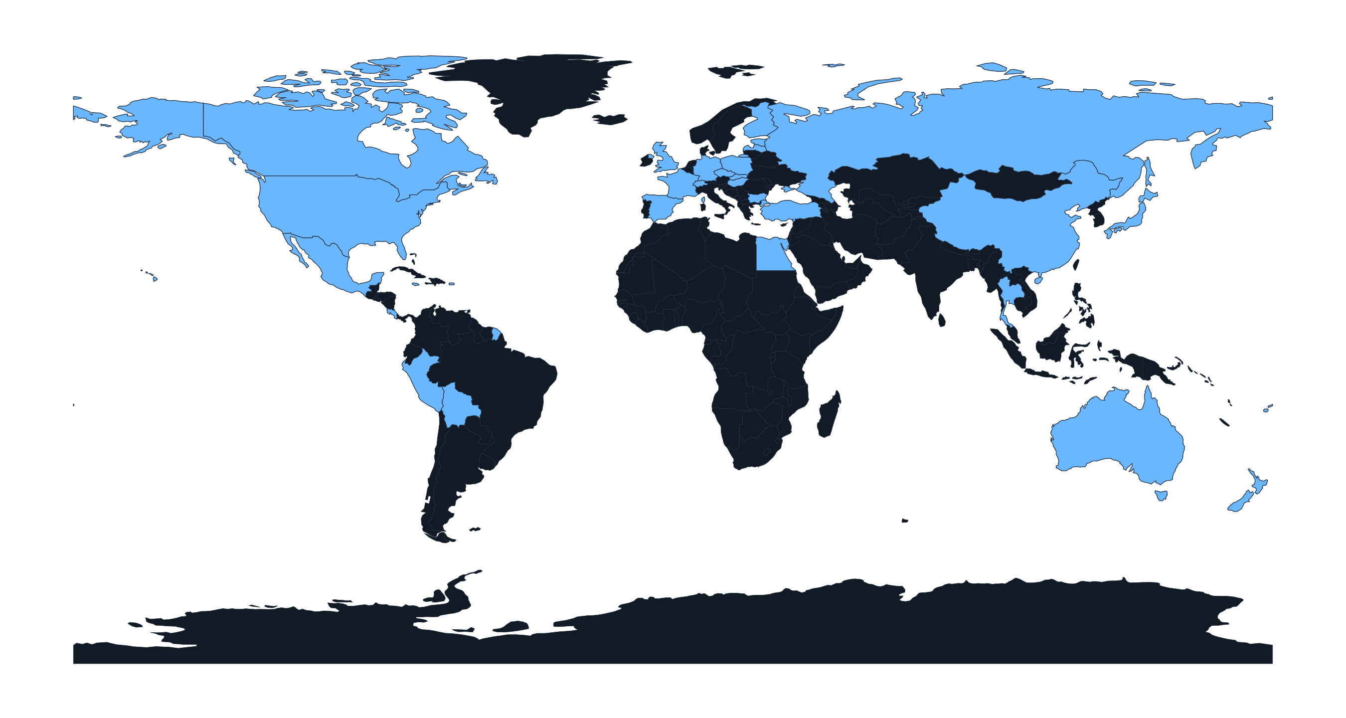 Countries visited map